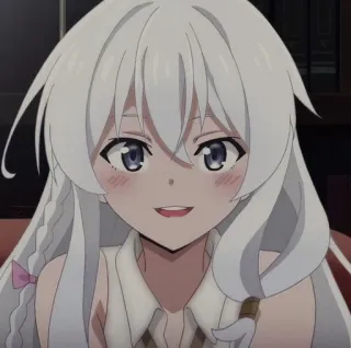 😍 9aba066e Anime, Chica, Pelo blanco, Linda, Personaje de anime, Sonriendo, Dibujo animado telegram sticker