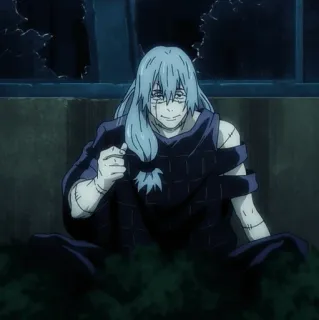 🇦🇼 0626ff66 Mahito Jujutsu Kaisen Anime, Schurk, Vloek, Hechtingen, Lang haar whatsapp sticker