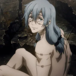 🌪 20281dd8 Mahito Jujutsu Kaisen Anime, Personage, Schurk, Vervloekte Geest, Hechtingen whatsapp sticker