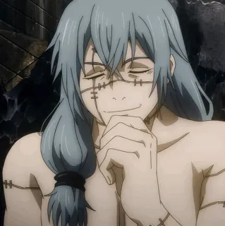 🕸 658110f7 Mahito Jujutsu Kaisen anime, schurk, vervloekte geest, steken, zelfgenoegzaam whatsapp sticker