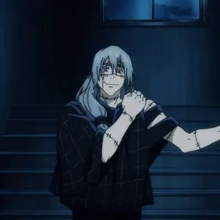 🇦🇼 e48467b8 Mahito Jujutsu Kaisen Anime, Schurk, Vloek, Hechtingen whatsapp sticker