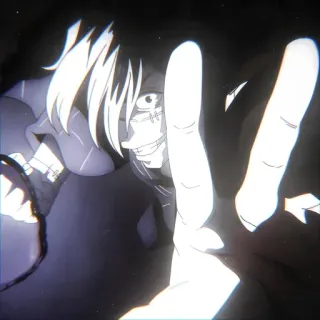 🫐 4937dfd9 anime, character, gesture, v-sign, cartoon telegram sticker