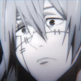 🫐 9ced56e9 Mahito Jujutsu Kaisen anime, mahito, jujutsu kaisen, sticker, grey hair, manga telegram sticker