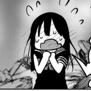 😳 1dd1b30a Anime, Manga, Écolière, Kawaii, Mignon, Nerveux, BD, Illustration whatsapp sticker