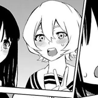 😄 c67ec0ee Anime, Manga, Uniforme scolaire, Signe de paix, Mignon, Kawaii, Féminin whatsapp sticker