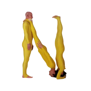 🅰 283a43e4 alfabet, huruf N, tubuh, orang, kuning whatsapp sticker