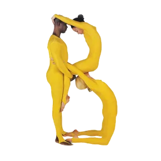 🅱 e29e50c1 orang, badan, senam, huruf, kuning, akrobatik whatsapp sticker