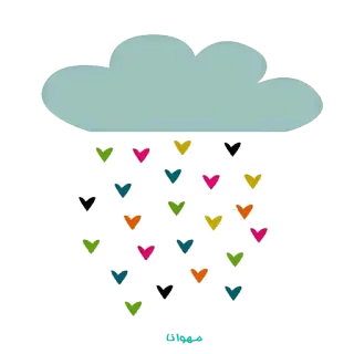 💙 19e6fadd 구름, 하트, 귀여운, 비, 사랑, 화려한 telegram sticker