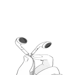 🎶 991e4bb4 헤드폰, 이어폰, 음악, 손, 기술, 듣기 telegram sticker