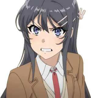 😡 827ba59b Mai Sakurajima Rascal Does Not Dream of Bunny Girl Senpai Anime, Bunny Girl Senpai, Mai Sakurajima, Enojada, Chica telegram sticker