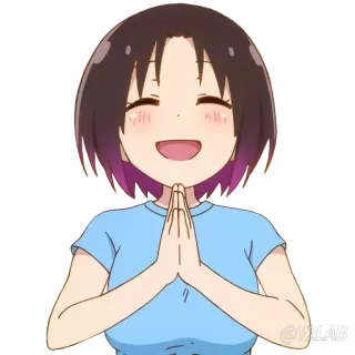 🙏 09570066 Elma Miss Kobayashi's Dragon Maid Anime, Drago, Kawaii, Carino, Elma, Miss Kobayashi's Dragon Maid, Personaggio telegram sticker