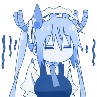 😓 50669db2 Tohru Miss Kobayashi's Dragon Maid Anime, Drago, Maid, Cartone animato, Kawaii, Carino telegram sticker