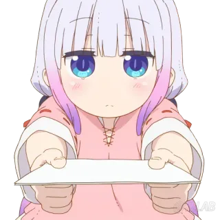 ✉ 8c435cc4 Kanna Kamui Miss Kobayashi's Dragon Maid Anime, Carino, Kanna, Drago, Miss Kobayashi's Dragon Maid, Kawaii telegram sticker