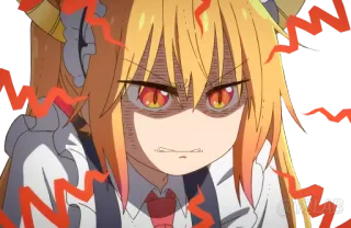 😡 b714e701 Tohru Miss Kobayashi's Dragon Maid anime, drago, arrabbiato, Tohru telegram sticker
