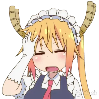 🤦‍♀ e357ace7 Tohru Miss Kobayashi's Dragon Maid Anime, Drago, Maid, Esasperato, Stanco, Personaggio telegram sticker