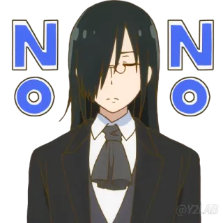 🙅‍♂ fa3421e7 NO NO Anime, No, Donna, Occhiali telegram sticker