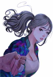 😻 623c6551 Anime, Ragazza, Carina, Donna, Segui, Mano whatsapp sticker