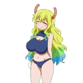 ☺️ 1c9befad Lucoa Miss Kobayashi's Dragon Maid Anime, Drago, Waifu, Fan service, Sexy telegram sticker