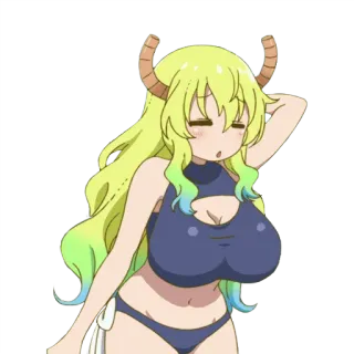 😓 98c23ba0 Lucoa Miss Kobayashi's Dragon Maid Anime, Lucoa, Dragon Maid, Fanart telegram sticker