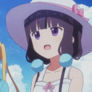 🍇 3ffea804 Anime, Mädchen, Hut, Sommer, Cartoon telegram sticker