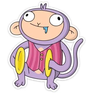 🤤 56621472 mono, platillo, dibujo animado, animal, ilustración, pegatina telegram sticker