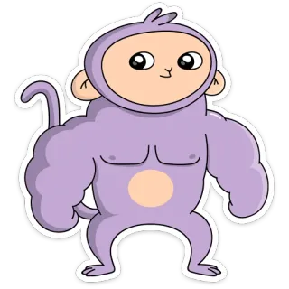 💪 65dbd84d mono, monstruo, dibujo animado, mascota, ilustración, animal, pegatina telegram sticker