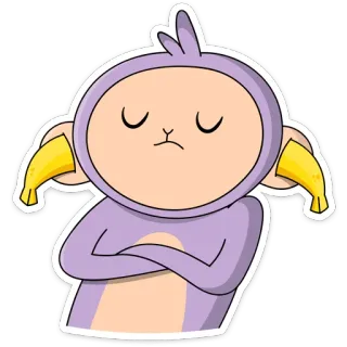 😫 c6658acf mono, plátano, animal, dibujo animado, pegatina telegram sticker