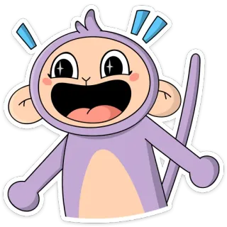 ❗️ d3360e9f mono, dibujos animados, animal, pegatina, lindo telegram sticker