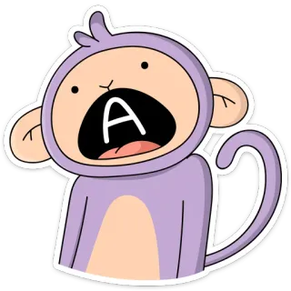 😲 f8f566eb A mono, dibujos animados, animal, alfabeto telegram sticker