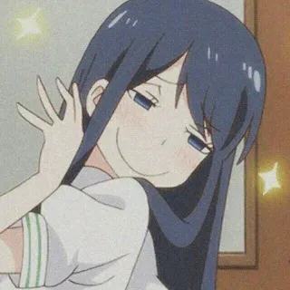 😏 7fe21103 Anime, Ragazza, Carina, Scintillio, Compiaciuta telegram sticker