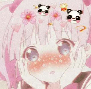 😍 e95078b4 Anime, Manga, Ragazza, Carina, Rosa, Kawaii telegram sticker