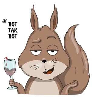 🍷 81328a3d ardilla, vino, vaso, animal, gracioso, dibujos animados telegram sticker