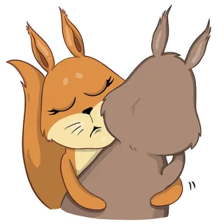 👐 c1a20c3e ardilla, abrazo, animal, lindo, dibujos animados, amistad, amor telegram sticker