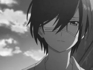 ⛓️ 3ac577f8 อนิเมะ, เด็กผู้ชาย, เศร้า, ผ้าปิดตา, ขาวดำ, มังงะ telegram sticker