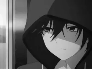 🔥 b5fdc28e อนิเมะ, มังงะ, เสื้อฮู้ด, เศร้า, ขาวดำ, ภาพเหมือน telegram sticker