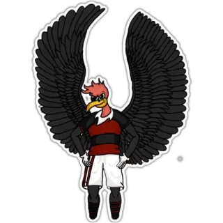 🦅 0b747b72 cartoon, bird, wings, sports, mascot telegram sticker