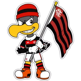 🦅 7809b31a cartoon, mascot, flag, bird, soccer, sport, Flamengo, Brazil telegram sticker