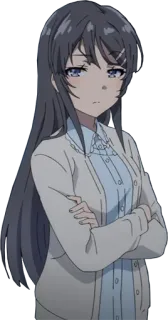 😒 524652dd Mai Sakurajima Rascal Does Not Dream of Bunny Girl Senpai Anime, Gadis, Sakurajima, Lucu, Pelajar whatsapp sticker