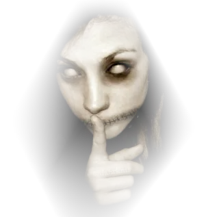 😱 54cf8411 scary, horror, creepy, woman, silence, ghost, zombie telegram sticker