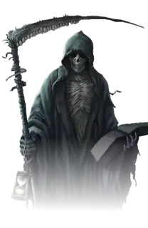 😱 83f3b651 Grim Reaper death, grim reaper, skeleton, scythe, horror, dark, halloween telegram sticker