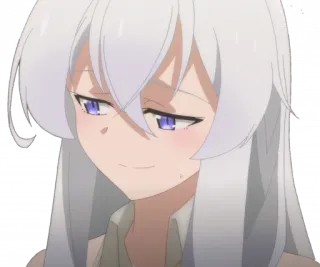 😒 0639224e Аниме, Девушка, Персонаж, Белые волосы, Милая, Манга whatsapp sticker