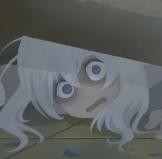 👀 2f326fba аниме, девушка, испуганная, ужасы, подглядывает whatsapp sticker