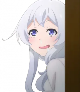 🙂 3c211703 Аниме, Девушка, Белые волосы, Голубые глаза, Мультфильм, Женщина whatsapp sticker