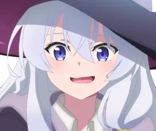 😅 3d201fa5 Аниме, Девушка, Милая, Белые волосы, Ведьма, Персонаж whatsapp sticker