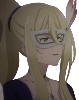 😏 79b8c561 Аниме, Мультфильм, Девушка, Маска, Блондинка whatsapp sticker