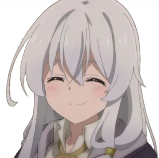 🙂 7b0a74af Аниме, Милый, Девушка, Мультфильм, Белые волосы, Улыбается, Манга, Персонаж whatsapp sticker