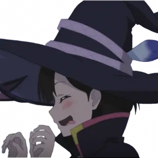 😋 924e2e8b Аниме, Ведьма, Магия, Мультфильм, Персонаж, Девочка, Шляпа, Милый whatsapp sticker