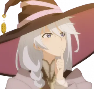 🤔 96859f64 Аниме, Девочка, Ведьма, Маг, Магия, Милый/Милая, Тсс, Палец, Секрет whatsapp sticker