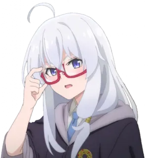 🤓 b169fe48 Аниме, Девочка, Персонаж, Очки, Каваий, Милая, Школьница whatsapp sticker