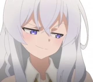 🤨 de66863f Аниме, самодовольный, девушка, белые волосы, фиолетовые глаза, мультфильм whatsapp sticker